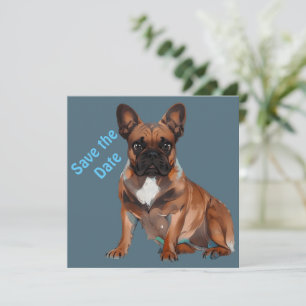 Save The Date Bouledogue français Cartoon French Bulldog