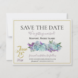 Save The Date Bouquet bleu turquoise Suite Mariage traditionnell