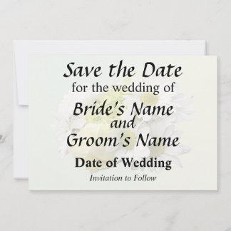 Save The Date Bouquet in Shades of White and Yellow