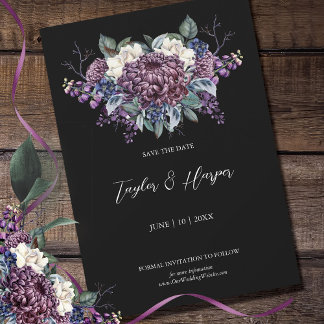Save The Date Bouquet Mariage de goth esthétique foncé