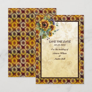 Save The Date Bouquet Sunflowers Or Brown