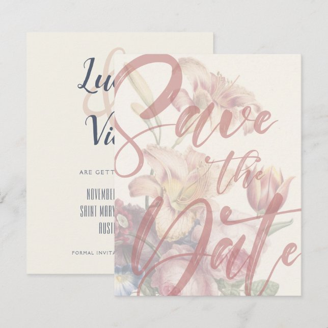 Save the Date Bouquet Template (Front/Back)