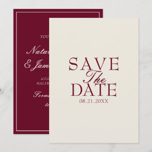Save The Date Bourgogne Fantaisie Crème Argent Ancien Mariage Ré