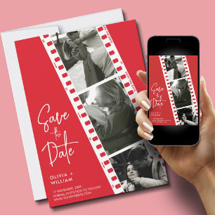 Save The Date Boutique photo moderne et tendance rouge enregistr
