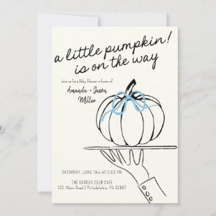 Save The Date Bow Bow Baby shower d'automne Citrouilles dessinés