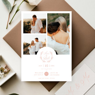 Save The Date Branches botaniques romantiques roses Dusty 3 phot