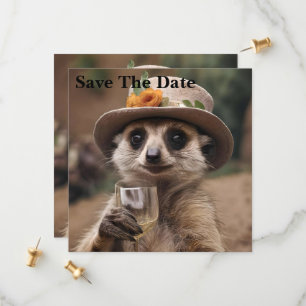 Save The Date "Bravo à la vie : Gran Meerkat aime le verre de vi