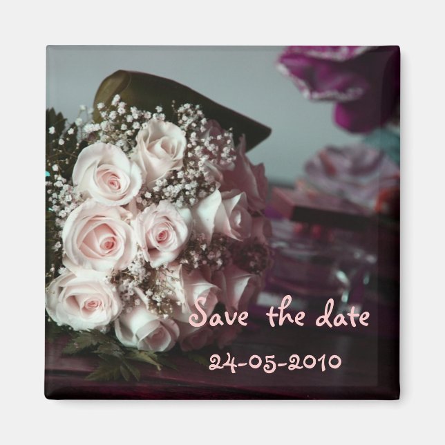 Save  the date bridal bouquet, magnet (Front)