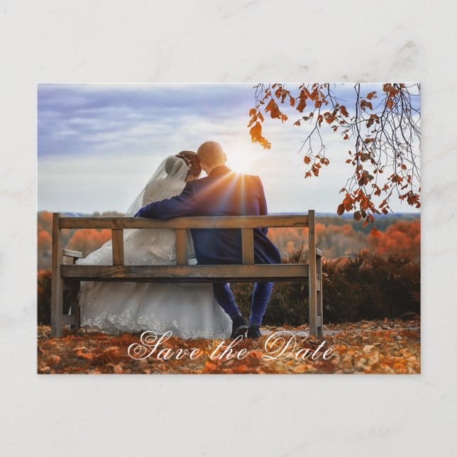 Save the Date Bride and Groom Postcard (Front)