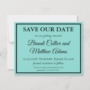 Save The Date Bride & Co Mariage Suite Turquoise moderne bleu