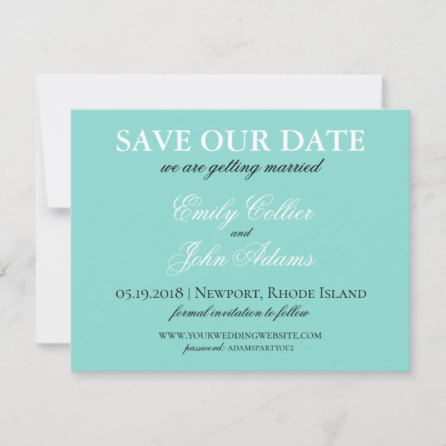 Save The Date BRIDE Mariage campagnard Suite Blanc traditionnel (Devant)