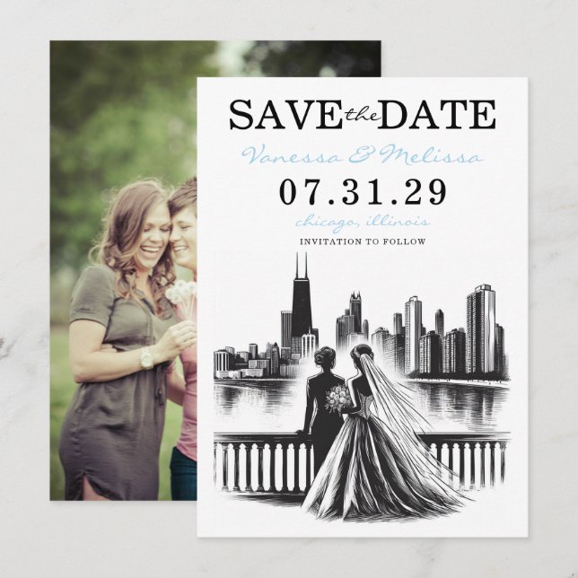 Save The Date Brides de Chicago (Devant / Derrière)