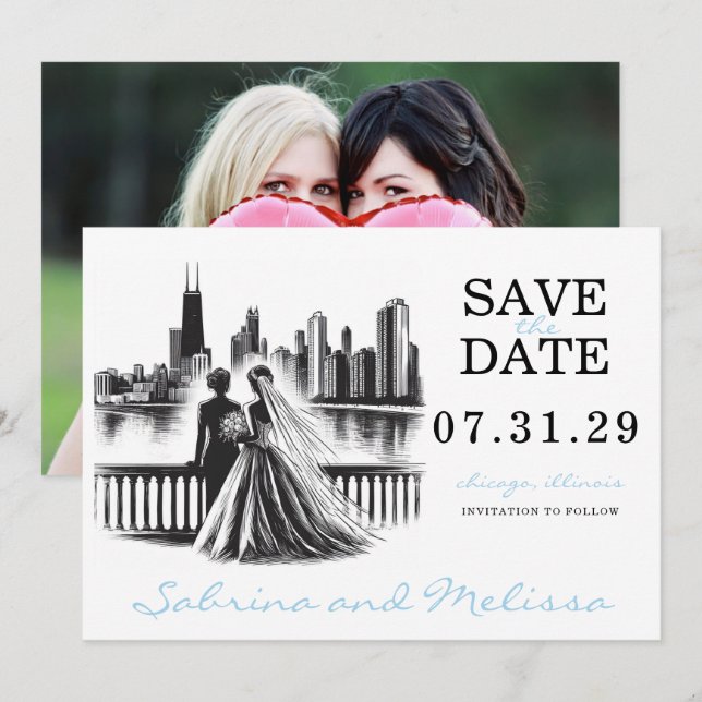 Save The Date Brides de Chicago (Devant / Derrière)