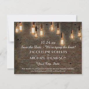 Save The Date Briques et lumières Edison Enregistrer la date Car