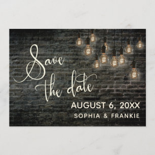 Save The Date Briques industrielles, feux Vintages, sauvegarde d