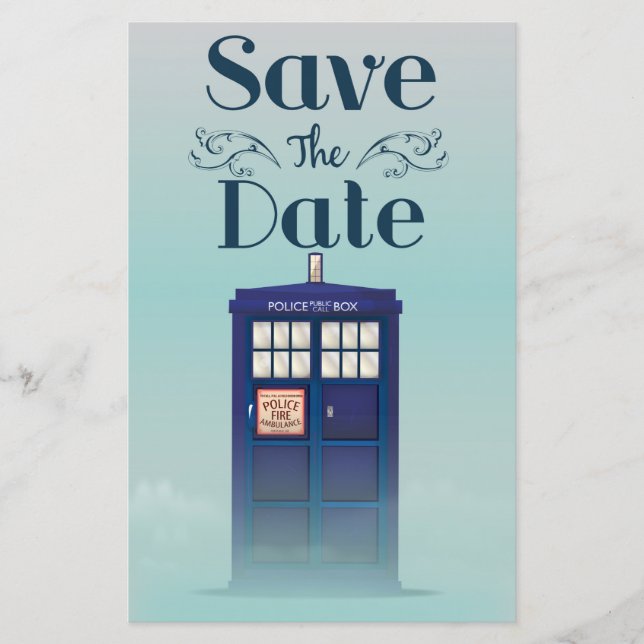 Save the Date British Police Box (Front)