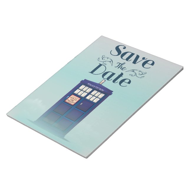 Save the Date British Police Box Notepad (Angled)