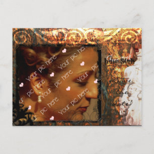 Save the Date Bronze Antique II Announcement Postcard