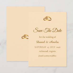 Save The Date Bronze Monogramme Enregistrer la Date