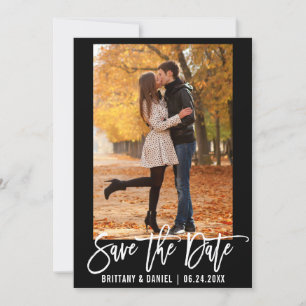 Save The Date Brosse Script Enregistrer La Date Photo Fiançaille