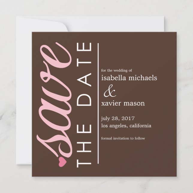 Save The Date | Brown Save The Date Announcement (Front)