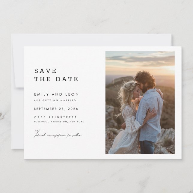 Save The Date Budget Modern Boho Qr Code Photo Wedding (Devant)