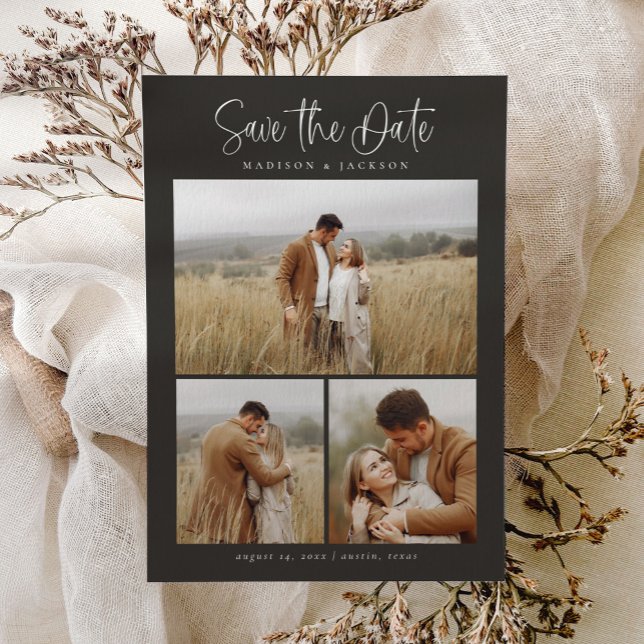 Save The Date Budget Simple Calligraphie Script Moderne Quatre P (Créateur téléchargé)