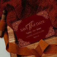 Burgundy Gold Floral Mariage Appartement Enregistr