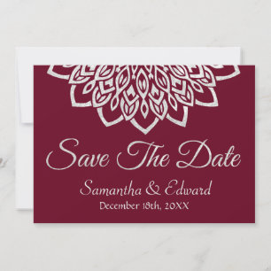 Save The Date Burgundy Parties scintillant Argent élégant Enregi