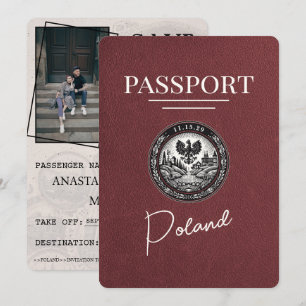Save The Date Burgundy Pologne Passeport Enregistrer La Date