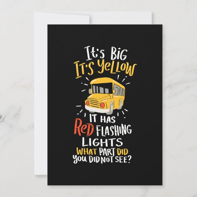 Save The Date Bus Scolaire Il Est Grand Et Jaune (Devant)