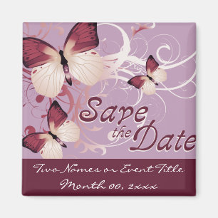 save the date : butterflies : magnet