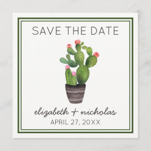 Save The Date Cactus floral rose
