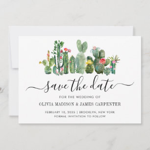 Save The Date Cactus moderne Cactus Cactus Succulent Floral Mari