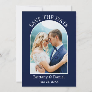 Save The Date Cadre Arch moderne photo bleu
