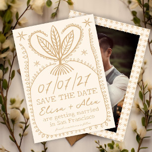 Save The Date Cadre Bohème Fantaisiste ENREGISTRER LA DATE PHOTO