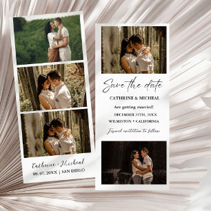 Save The Date Cadre de bande de photomaton de mariage minimalist