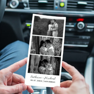 Save The Date Cadre de bande de photomaton de mariage noir et bl