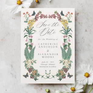 Save The Date Cadre de fleurs vintage botaniques Mariage de jard