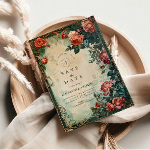 Save The Date Cadre de mariage botanique Rose Vintage
