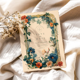 Save The Date Cadre de mariage Fleur de saphir vintage
