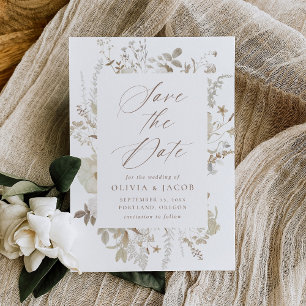 Save The Date Cadre de mariage floral vintage élégant