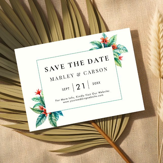 Save The Date Cadre de verdure tropicale Mariage de jardin moder (Créateur téléchargé)