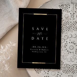 Save The Date Cadre Elegance Noir Simple Moderne Classique Maria