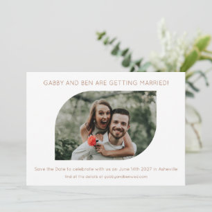 Save The Date Cadre géométrique moderne photo Mariage unique