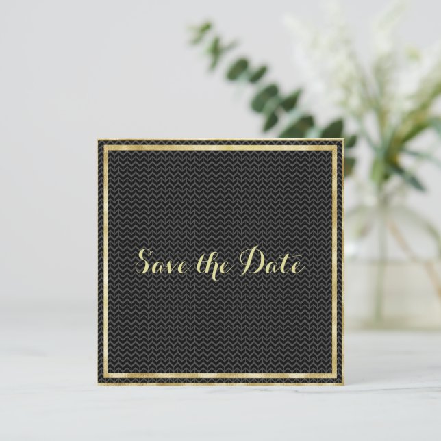 Save The Date Cadre Or Classique Enregistrer La Date (Debout devant)