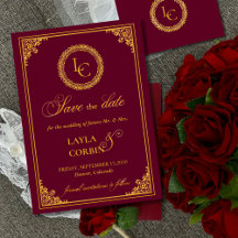 Cadre Or Classique Monogramme Royal Mariage