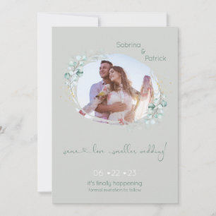 Save The Date Cadre subtil sauge et eucalyptus