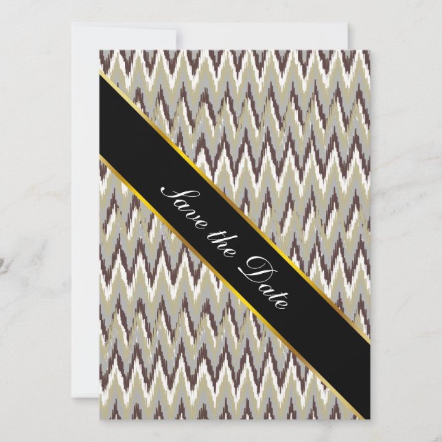Save The Date Café et Sage iKat ZigZag Motif (Devant)