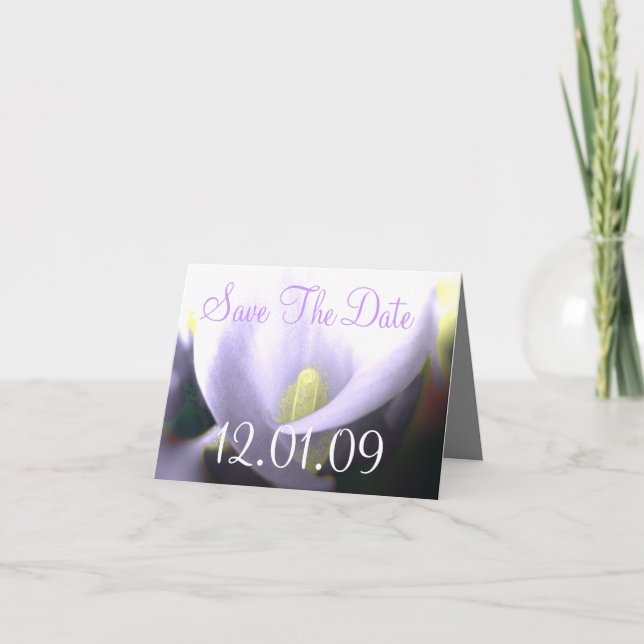 Save the Date Cala Lily - Lavender and Yellow Announcement (Front)